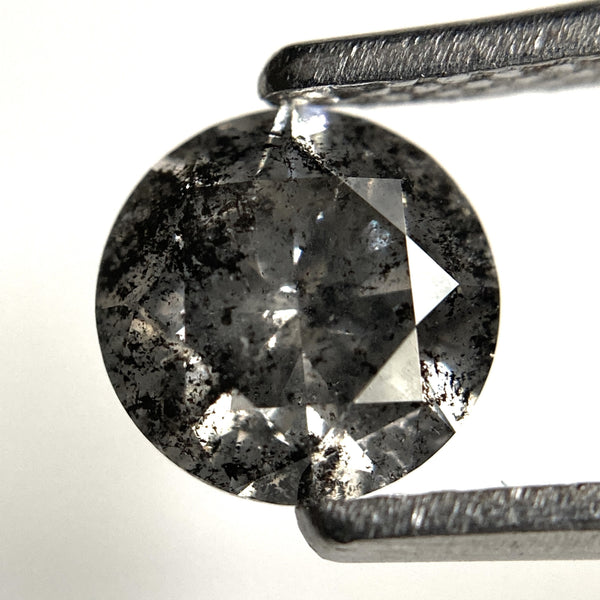 1.02 Ct Natural Loose Diamond Round Brilliant Cut 6.21 x 3.93 mm Stone, Salt And Pepper Color i3 Clarity Round Diamond SJ100-04