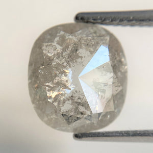 2.81 Ct Natural loose diamond Oval Shape Salt and Pepper, 10.33 mm x 9.37 mm x 2.86 mm Gray Rose-Cut Oval shape natural diamond, SJ88-04