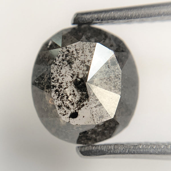 1.79 Ct Oval Shape natural loose diamond salt and pepper, 8.62 mm x 7.82 mm x 3.05 mm Cut Oval shape natural diamond SJ88-19