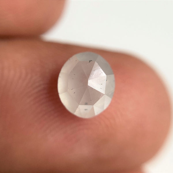 1.83 Ct Oval Shape Gray Natural Loose Diamond 7.09 mm x 6.05 mm x 4.55 mm Oval Shape Rose Cut Natural Loose Diamond SJ88-30