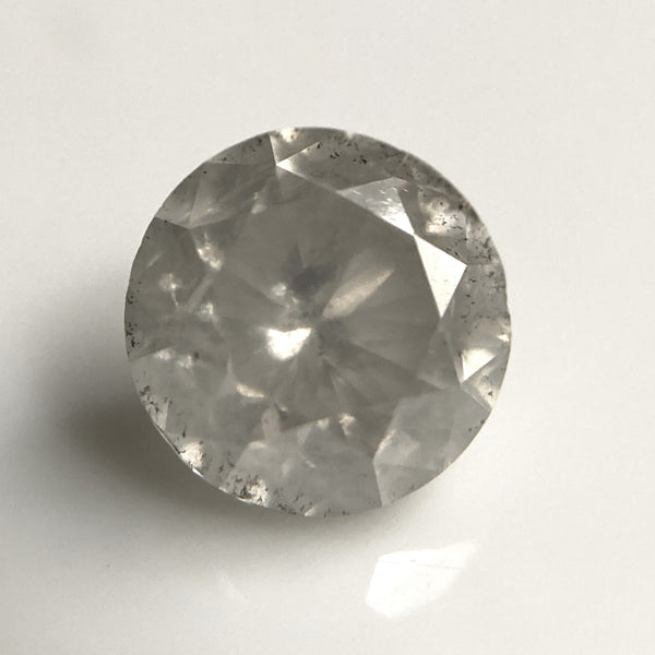 1.12 Ct Natural Loose Diamond Round Brilliant Cut 5.96 x 4.41 mm Stone, Light Grey Salt And Pepper Color i3 Clarity Round Diamond SJ100-01