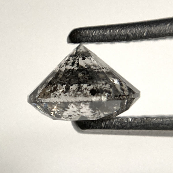 1.01 Ct Natural Loose Diamond Round Brilliant Cut 6.19 x 4.04 mm Stone, Salt And Pepper Color i3 Clarity Round Diamond SJ100-03