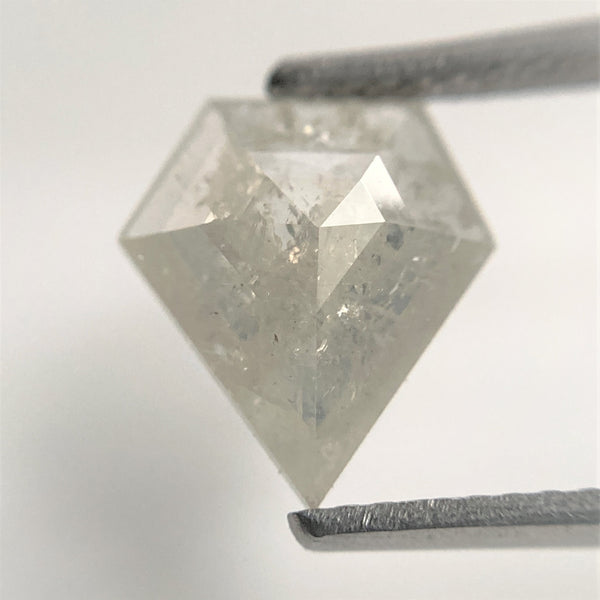 1.67 Ct Natural Loose Diamond Shield Shape Salt and Pepper, 9.96 mm x 8.99 mm x 3.03 mm Flat-Base Geometry Shape Natural Diamond SJ88-53