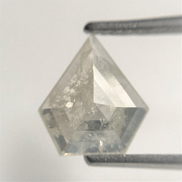 1.67 Ct Natural Loose Diamond Shield Shape Salt and Pepper, 9.96 mm x 8.99 mm x 3.03 mm Flat-Base Geometry Shape Natural Diamond SJ88-53