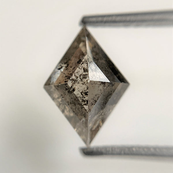 1.87 Ct Rhombus Kite shape Natural Loose Diamond Black Salt and Pepper, 10.38 mm x 7.38 mm x 4.47 mm Fancy Black Kite Shape Diamond SJ88-56