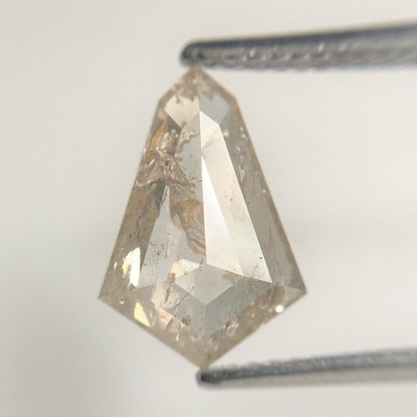 1.97 Ct Natural Loose Diamond Shield Shape Salt and Pepper, 11.52 mm x 7.84 mm x 3.10 mm Flat-Base Geometry Shape Natural Diamond SJ88-61