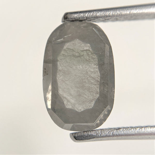 2.91 Ct Natural loose diamond Oval Shape Salt and Pepper, 10.02 mm x 6.65 mm x 4.23 mm Rose-Cut Oval shape natural diamond, SJ88-10