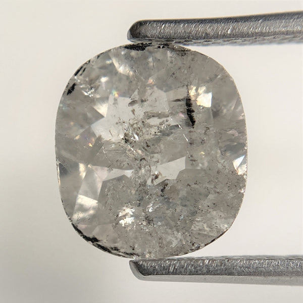 2.37 Ct Natural loose diamond Oval Shape Salt and Pepper, 9.11 mm x 8.15 mm x 3.35 mm Full Rose-Cut Oval shape natural diamond, SJ88-12