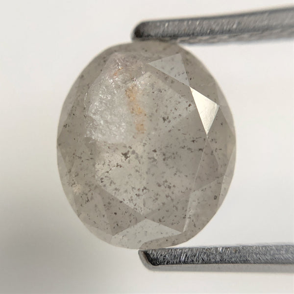 2.28 Ct Oval Shape Gray Natural Loose Diamond 8.45 mm x 7.28 mm x 4.21 mm Oval Shape Rose Cut Natural Loose Diamond SJ88-21