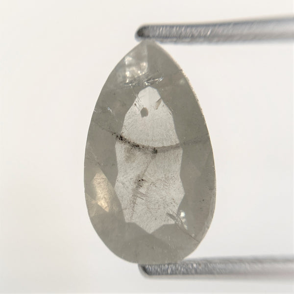 2.51 Ct Natural Pear Shape Fancy Color Translucent Rose cut loose Diamond 12.94 mm x 7.66 mm x 2.94 mm Rustic Natural Diamond  SJ88-32