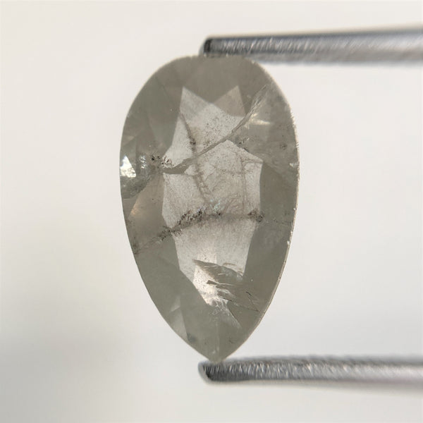 2.48 Ct Natural Pear Shape Fancy Color Translucent Rose cut loose Diamond 12.99 mm x 7.67 mm x 2.93 mm Rustic Natural Diamond  SJ88-33