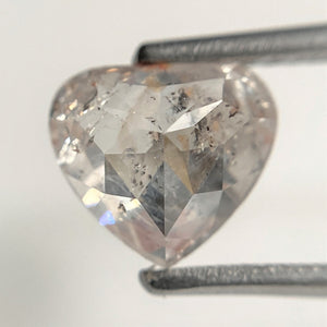 1.73 Ct Pear Shape Fancy Grey Rose Cut Natural Loose Diamond, 7.09 mm x 8.05 mm x 4.00 mm Heart Shape Natural Loose Diamond SJ88-68