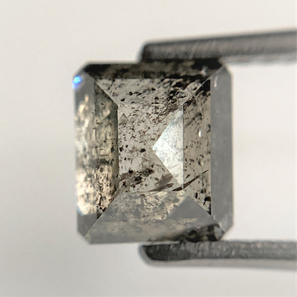 1.93 Ct Gray Rectangle shape Salt and Pepper Natural Loose Diamond, 6.00 mm x 5.93 mm x 4.36 mm natural loose diamond for jewellery SJ88-70