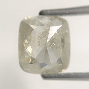 2.11 Ct Cushion shape salt and pepper loose diamond, 8.57 mm x 7.73 mm x 3.79 mm Cushion rose cut grey color diamond conflict free SJ88-47