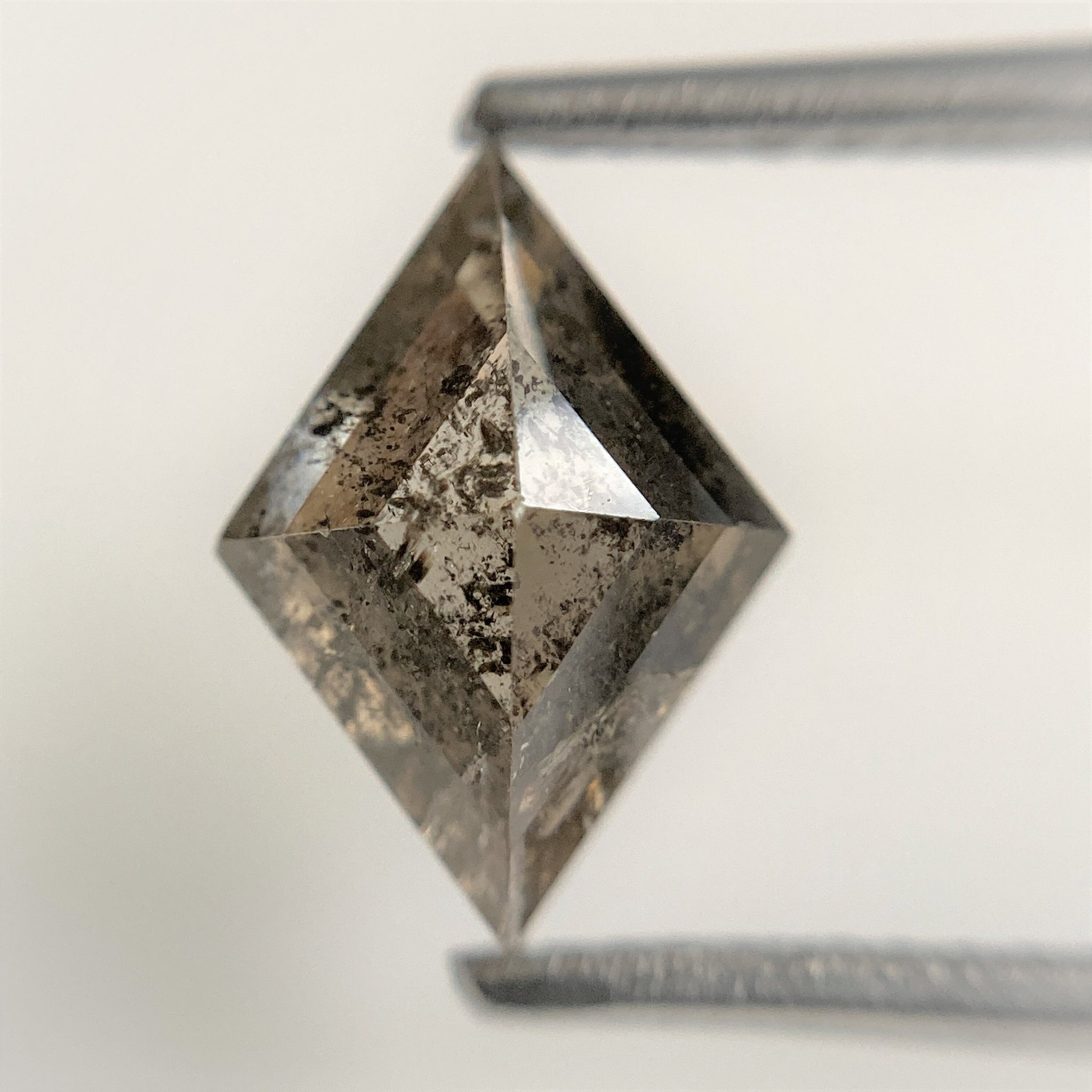 1.87 Ct Rhombus Kite shape Natural Loose Diamond Black Salt and Pepper, 10.38 mm x 7.38 mm x 4.47 mm Fancy Black Kite Shape Diamond SJ88-56