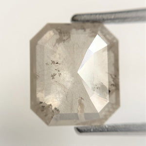 3.02 Ct Natural Dark Gray Emerald Shape Natural Loose Diamond, 10.24 mm x 8.96 mm x 2.91 mm Beautiful sparkling Natural Diamond SJ88-58