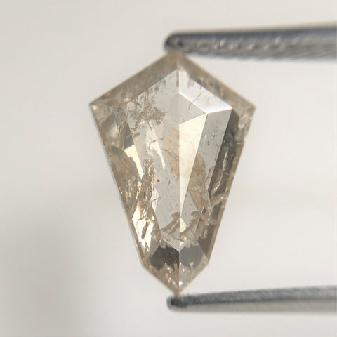 1.97 Ct Natural Loose Diamond Shield Shape Salt and Pepper, 11.52 mm x 7.84 mm x 3.10 mm Flat-Base Geometry Shape Natural Diamond SJ88-61