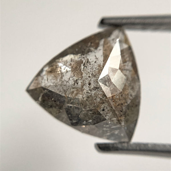 2.85 Ct Triangle Shape Salt and Pepper Natural Loose Diamond 9.71 mm x 9.90 mm x 3.71 mm, Salt and Pepper Color Polished Diamond SJ101-09