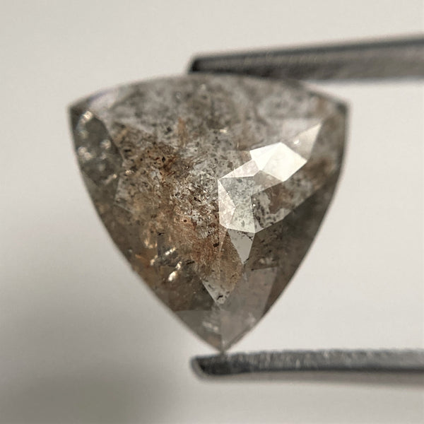 2.85 Ct Triangle Shape Salt and Pepper Natural Loose Diamond 9.71 mm x 9.90 mm x 3.71 mm, Salt and Pepper Color Polished Diamond SJ101-09