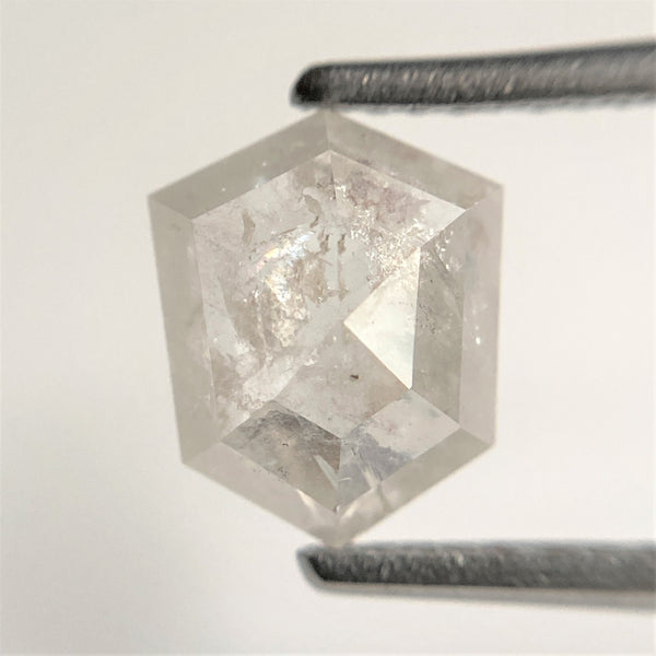 1.78 Ct Hexagon Shape Grey Color Natural Loose Diamond, 8.63 mm x 6.90 mm x 3.33 mm Natural Geometric Loose Diamond SJ88-67