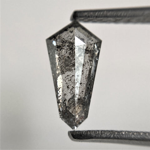 0.73 Ct Natural Loose Diamond Shield Shape Salt and Pepper, 9.50 x 4.89 x 2.15 mm, Flat-Base Geometry Shape Natural Diamond SJ101-29