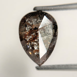 3.27 Ct Pear Shape natural loose diamond, salt and pepper diamond, 12.09x8.68x3.78mm Brown Rose-cut pear shape natural diamond SJ101-02