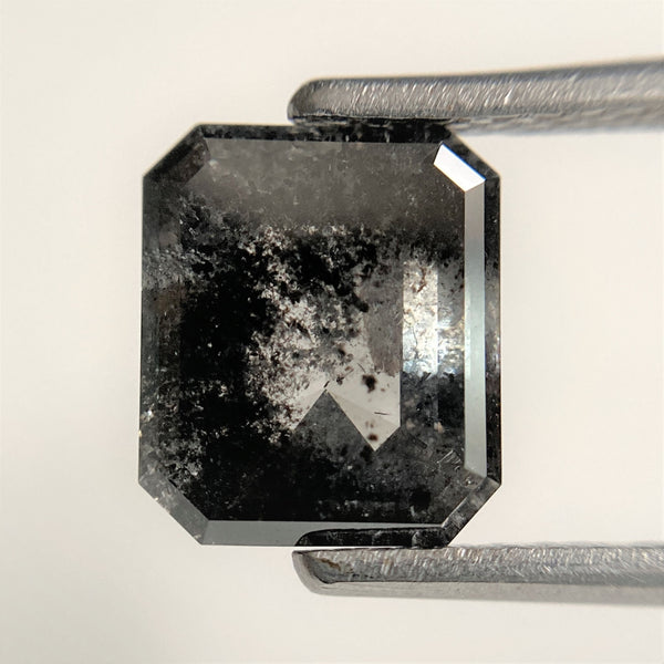 2.30 Ct Emerald Shape Salt and Pepper Natural Diamond, 8.19x7.00x3.70mm Natural Loose Diamond, Emerald Cut Diamond, SJ101-05