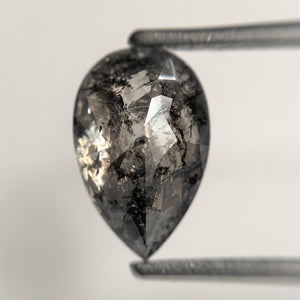 3.02 Ct Pear Shape natural loose diamond, salt and pepper diamond, 11.29 mm x 7.32 mm x 4.38 mm Full-cut pear shape natural diamond SJ101-11