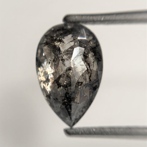 3.02 Ct Pear Shape natural loose diamond, salt and pepper diamond, 11.29 mm x 7.32 mm x 4.38 mm Full-cut pear shape natural diamond SJ101-11