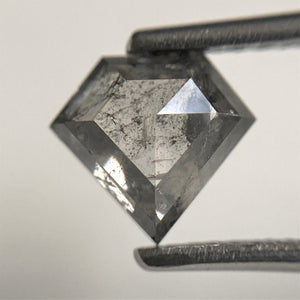 1.59 Ct Natural Loose Diamond Shield Shape Salt and Pepper, 7.04 x 7.63 x 4.05 mm, Flat-Base Geometry Shape Natural Diamond SJ101-38