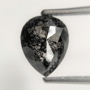 1.86 Ct Pear Shape natural loose diamond, salt and pepper diamond, 9.75 mm x 7.69 mm x 3.01 mm, Pear shape natural diamond SJ101-19