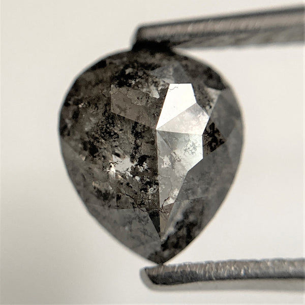 1.46 Ct Pear Shape natural loose diamond, 8.15 mm x 6.86 mm x 3.17 mm, salt and pepper diamond, Pear shape natural diamond SJ101-41