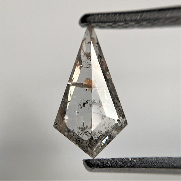 0.65 Ct Natural loose diamond Kite Shape Salt and Pepper, 9.44 mm x 5.18 mm x 2.13 mm, Gray Kite shape natural diamond, SJ101-45
