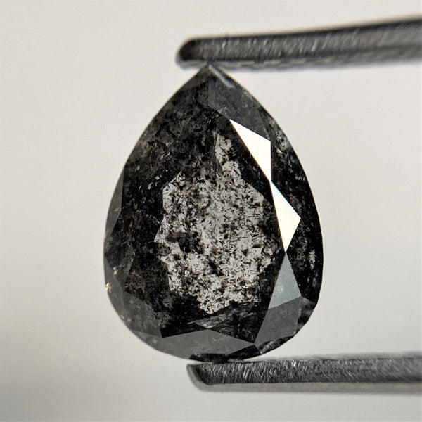 1.85 Ct Pear Shape natural loose diamond, 9.06 mm x 6.69 mm x 3.56 mm, salt and pepper diamond, Pear shape natural diamond SJ101-46