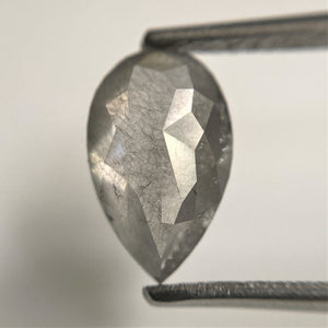 2.04 Ct Pear Shape natural loose diamond, salt and pepper diamond, 10.41 mm x 6.43 mm x 3.64 mm, Pear shape natural diamond SJ101-24