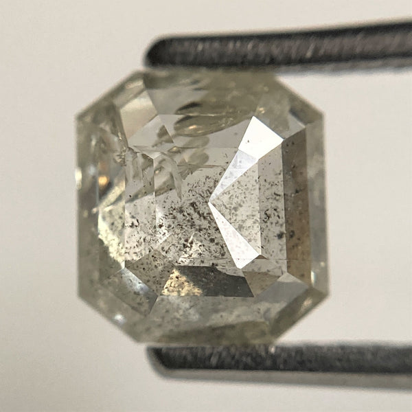 1.66 Ct Emerald Shape Fancy Color Salt and Pepper Natural Diamond, 6.81 mm x 6.32 mm x 3.66 mm, Natural Diamond, Emerald Diamond, SJ101-51