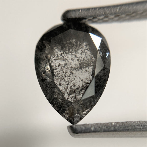 1.20 Ct Pear Shape natural loose diamond, salt and pepper diamond, 7.81 mm x 5.67 mm x 3.16 mm, Pear shape natural diamond SJ101-32
