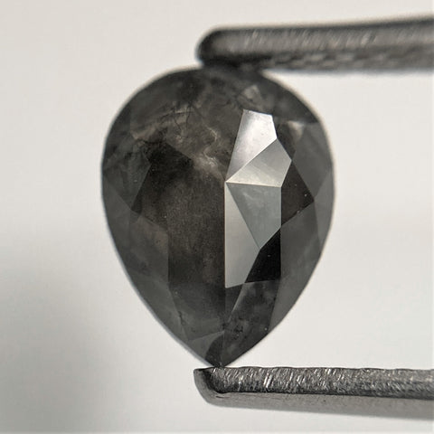0.96 Ct Pear Shape natural loose diamond, 7.78 mm x 5.97 mm x 2.54 mm, salt and pepper diamond, Pear shape natural diamond SJ101-34