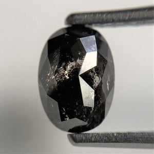 1.13 Ct Oval shape rose cut salt and pepper natural loose diamond, 7.19 mm x 5.17 mm x 3.28 mm Full-Rose Cut Natural Diamond, SJ101/40