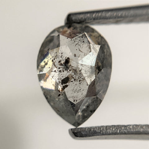 1.39 Ct Pear Shape natural loose diamond, 7.83 mm x 5.68 mm x 3.46 mm, salt and pepper diamond, Pear shape natural diamond SJ101-62