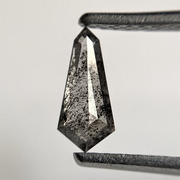 0.46 Ct Natural Loose Diamond Shield Shape Salt and Pepper, 8.29 mm x 3.78 mm x 1.97 mm, Flat-Base Geometry Shape Natural Diamond SJ101-43