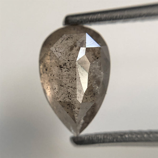 1.56 Ct Pear Shape natural loose diamond, Fancy salt and pepper diamond, 8.91 mm x 5.78 mm x 3.48 mm, Pear shape natural diamond SJ101-50