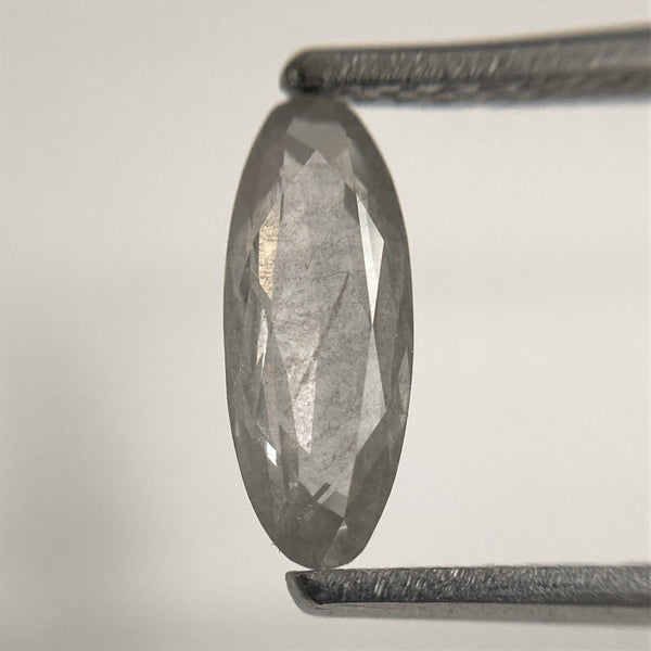 0.70 Ct Oval shape salt and pepper natural loose diamond, 9.52 x 3.81 x 1.90 mm, Full-Rose Cut Long Oval Natural Diamond, SJ101-71