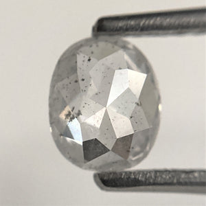 0.72 Ct Oval shape gray salt and pepper natural loose diamond, 6.18 mm x 5.17 mm x 2.34 mm, Full-Rose Cut Oval Natural Diamond, SJ101-79