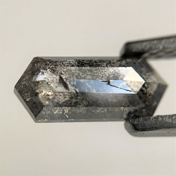 0.67 Ct Hexagon shape salt and pepper natural loose diamond, 8.02 mm x 3.34 mm x 2.06 mm Hexagonal natural diamond SJ101-84