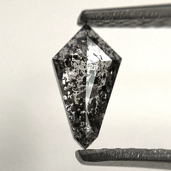 0.43 Ct Natural Loose Diamond Shield Shape Salt and Pepper, 7.52 mm x 4.16 mm x 1.85 mm, Flat-Base Geometry Shape Natural Diamond SJ101-87