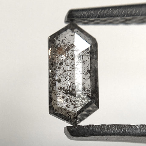 0.35 Ct Hexagon shape salt and pepper natural loose diamond, 6.76 mm x 3.22 mm x 1.54 mm Hexagonal natural diamond SJ101-88