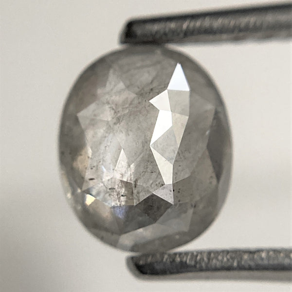 1.26 Ct Oval shape salt and pepper natural loose diamond, 7.11 x 5.94 x 3.13 mm, Full-Rose Cut Oval Natural Diamond, SJ101-59