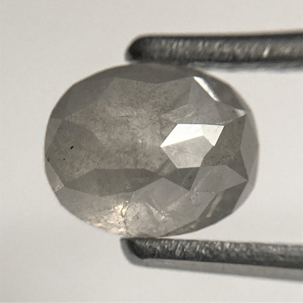1.24 Ct Oval shape salt and pepper natural loose diamond, 6.42 mm x 5.24 mm x 3.64 mm, Full-Rose Cut Oval Natural Diamond, SJ101-66