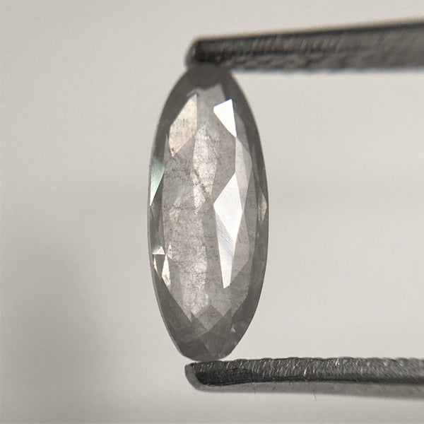 0.70 Ct Oval shape salt and pepper natural loose diamond, 9.52 x 3.81 x 1.90 mm, Full-Rose Cut Long Oval Natural Diamond, SJ101-71